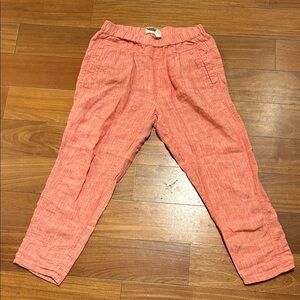 Anthropologie Linen Salmon Pinstripe Pants